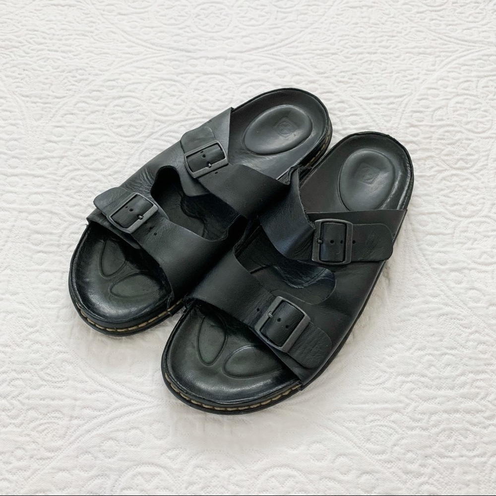 Dr. Martens Men's Leather‎ Double Strap Slide Sandals, Black